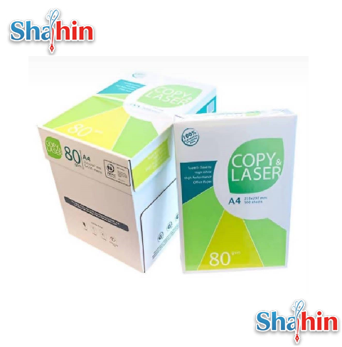کاغذ کپی لیزر 80 گرم سایز A4 بسته 500 عددی