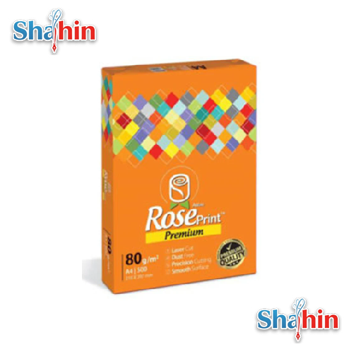 کاغذ رز پرینت پریمیوم اطلس 80 گرم سایز A4 بسته 500 عددی