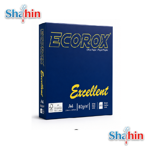 کاغذ ECOROX Excellent اکوراکس اکسلنت 80 گرمی سایز A4 بسته 500 عددی