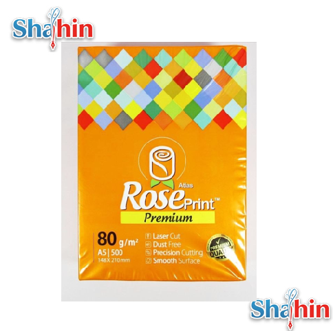 کاغذ Rose Print رز پرینت 80 گرمی سایز A5 بسته 500 عددی