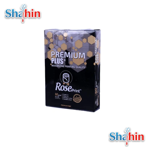کاغذ رز پرینت پریمیوم پلاس 80 گرم سایزA4 بسته 500 عددی